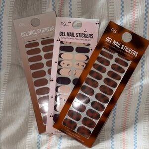 Gel Nail Stickers Set bundle of 3